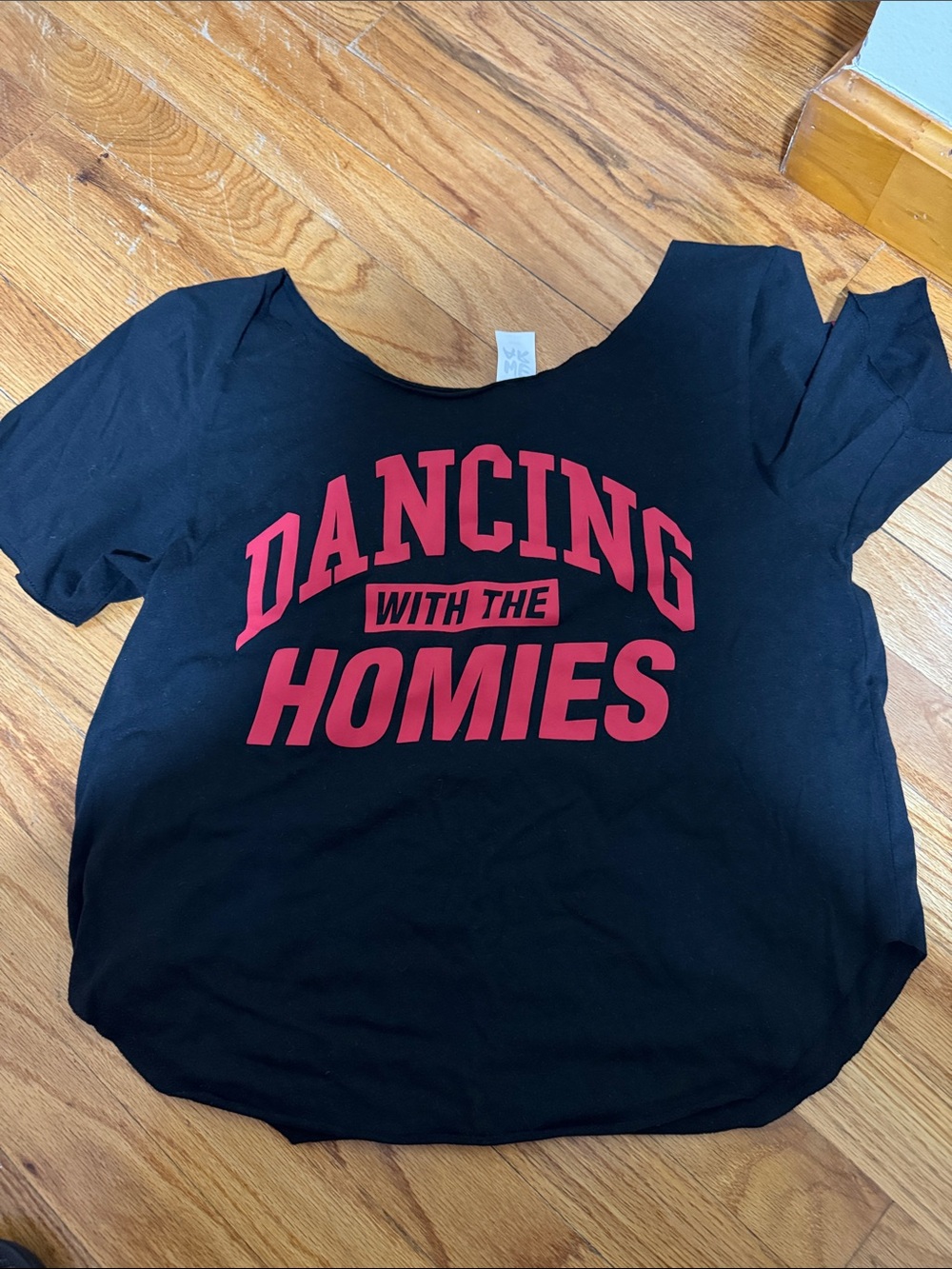 Zumba Black Graphic Tee "Dancing With The Homies" - Red Print